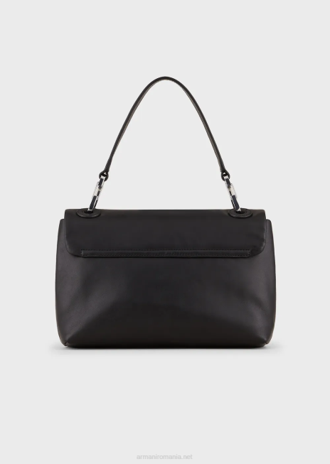 femei R802G717 myea bag geanta de mana din piele ecologica cu clapa Armani negru