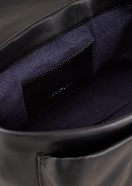 femei R802G717 myea bag geanta de mana din piele ecologica cu clapa Armani negru