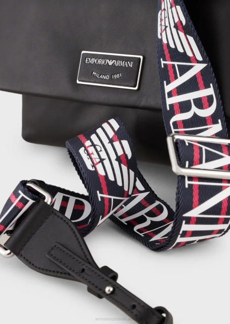 femei R802G717 myea bag geanta de mana din piele ecologica cu clapa Armani negru