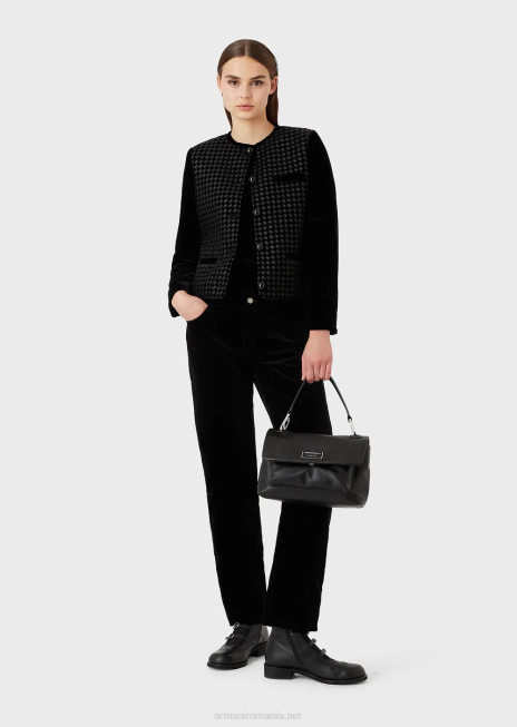 femei R802G717 myea bag geanta de mana din piele ecologica cu clapa Armani negru