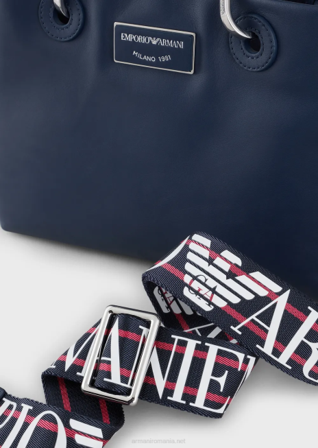 femei R802G718 geanta shopper mica myea din piele ecologica Armani albastru marin
