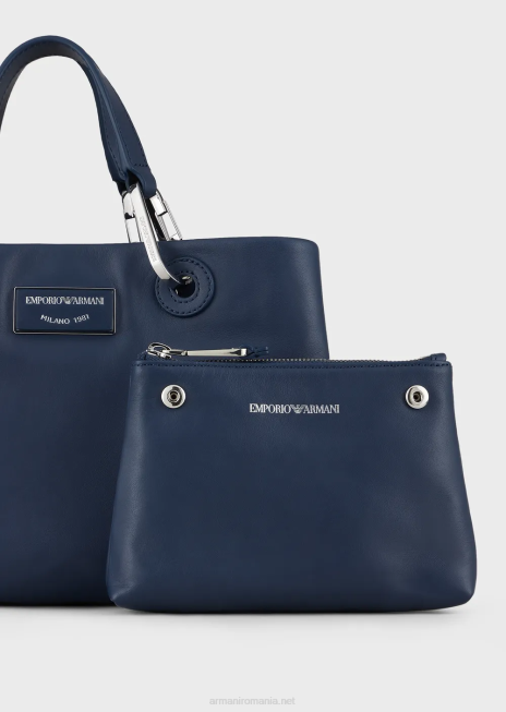 femei R802G718 geanta shopper mica myea din piele ecologica Armani albastru marin