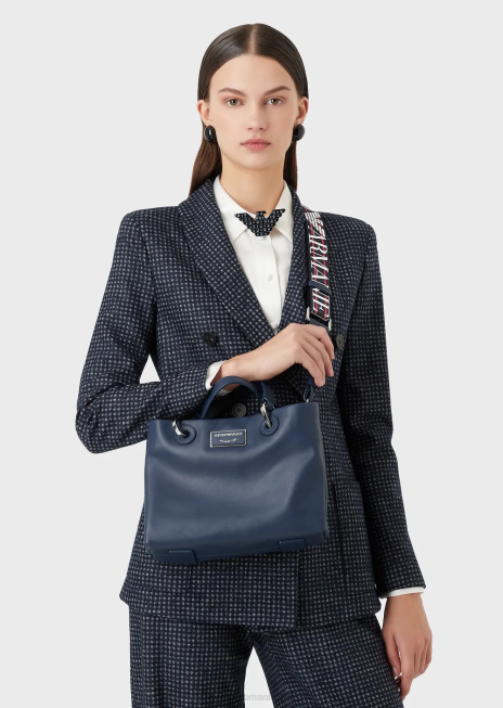 femei R802G718 geanta shopper mica myea din piele ecologica Armani albastru marin