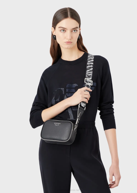 femei R802G585 carcasă pentru cameră cu imprimeu de căprioare cu curea de umăr Armani albastru marin