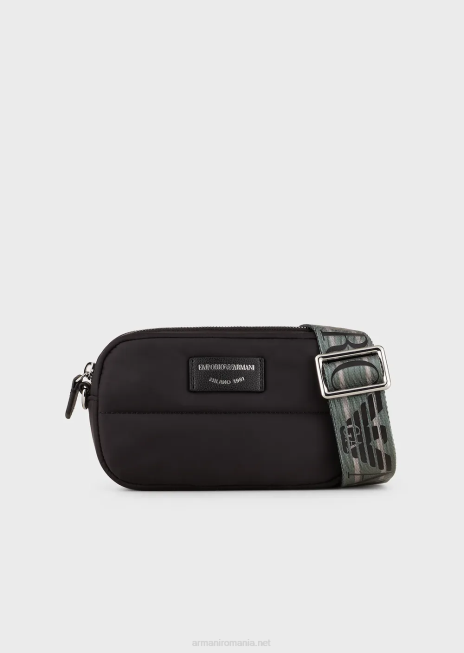 femei R802G588 carcasă matlasată, din nailon reciclat, cu curea de umăr Armani negru