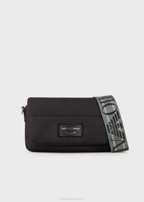 femei R802G589 mini geantă matlasată din nailon reciclat Armani negru