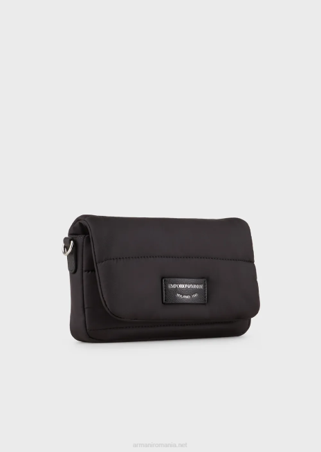 femei R802G589 mini geantă matlasată din nailon reciclat Armani negru