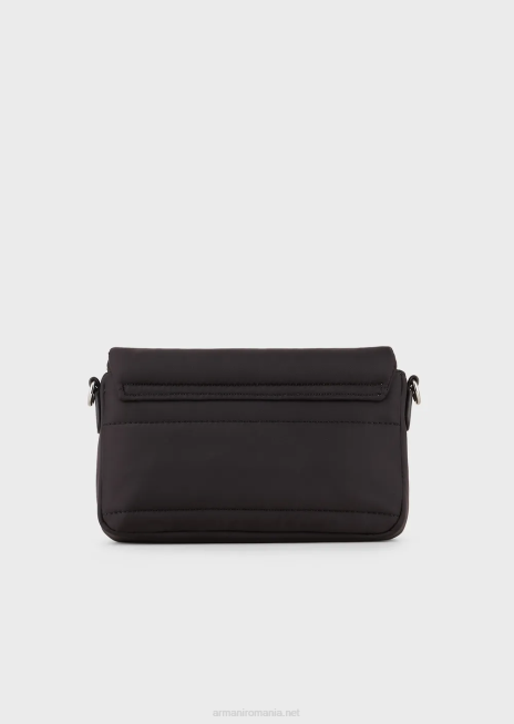 femei R802G589 mini geantă matlasată din nailon reciclat Armani negru