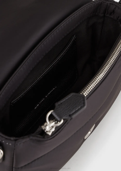 femei R802G589 mini geantă matlasată din nailon reciclat Armani negru