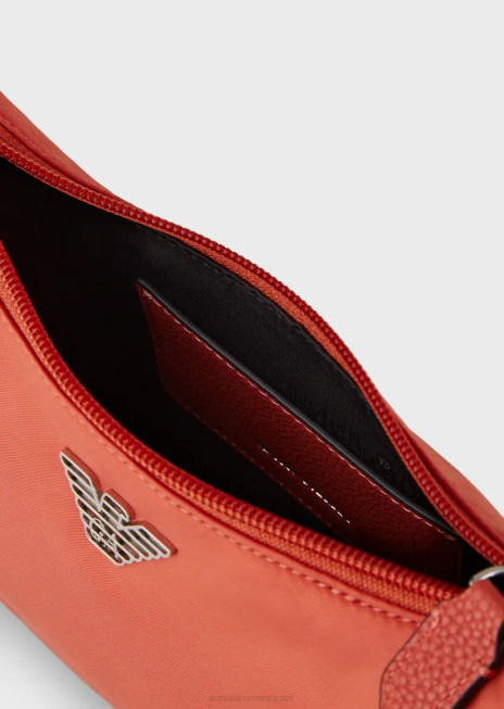 femei R802G590 geantă baghetă din nailon reciclat pentru călătorii Armani portocale