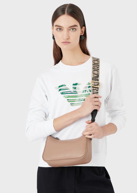 femei R802G595 geanta bagheta cu imprimeu cerb Armani cămilă