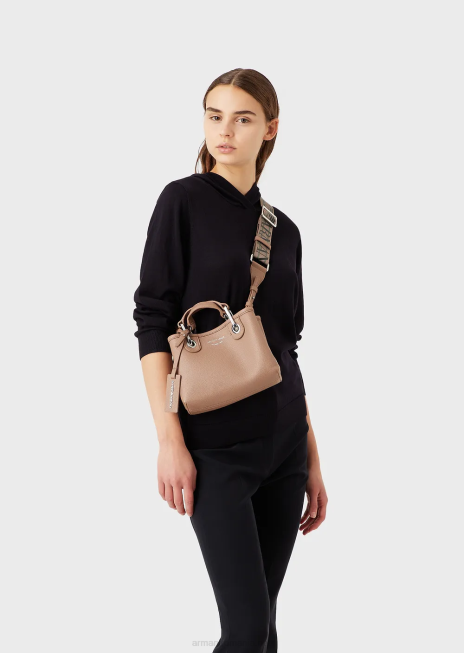 femei R802G601 mini geanta myea cu imprimeu de cerb Armani cămilă