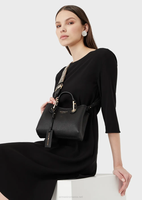 femei R802G606 mini geanta myea cu imprimeu de cerb Armani negru adânc