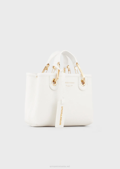 femei R802G607 mini geanta myea cu imprimeu de cerb Armani alb