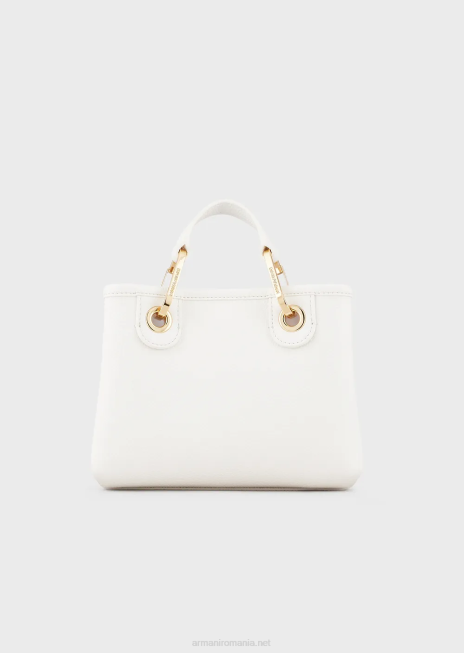 femei R802G607 mini geanta myea cu imprimeu de cerb Armani alb