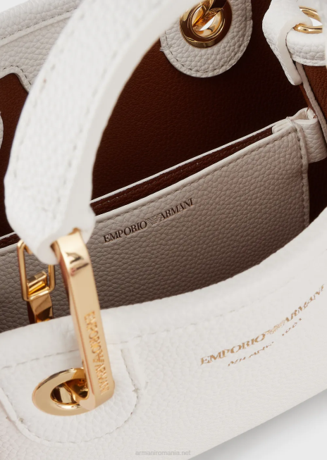 femei R802G607 mini geanta myea cu imprimeu de cerb Armani alb