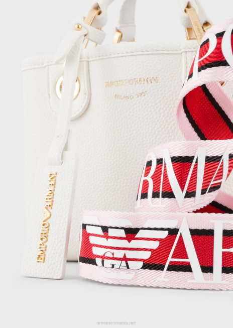 femei R802G607 mini geanta myea cu imprimeu de cerb Armani alb