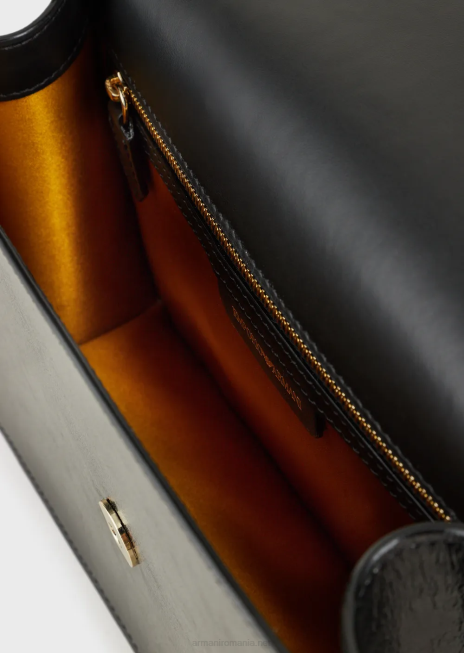 femei R802G612 geantă de umăr cu efect naplak cu suport card Armani negru