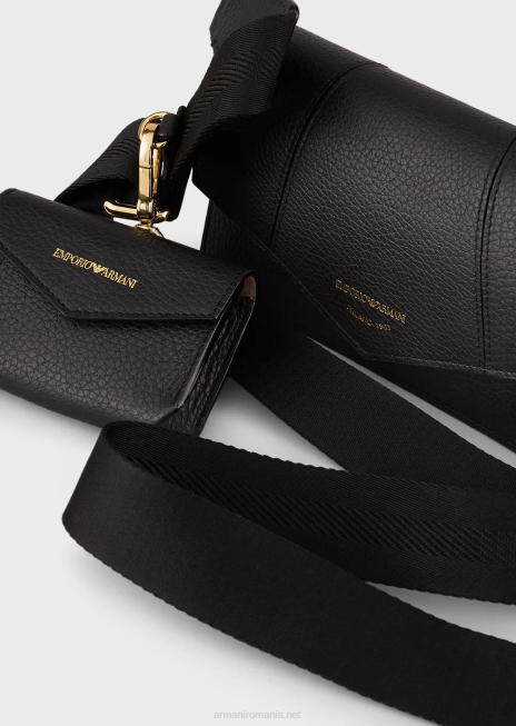 femei R802G613 Geantă de umăr din piele de căprioară imprimată cu suport pentru carduri Armani