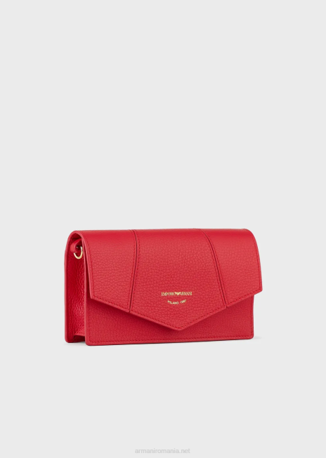 femei R802G614 Geantă de umăr din piele de căprioară imprimată cu suport pentru carduri Armani