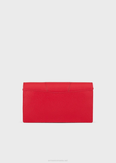 femei R802G614 Geantă de umăr din piele de căprioară imprimată cu suport pentru carduri Armani