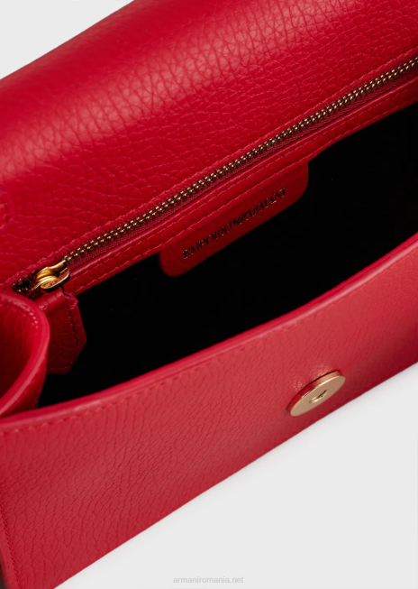 femei R802G614 Geantă de umăr din piele de căprioară imprimată cu suport pentru carduri Armani