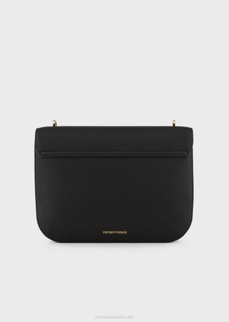 femei R802G615 geantă de umăr cu clapă cu imprimeu căprior Armani negru