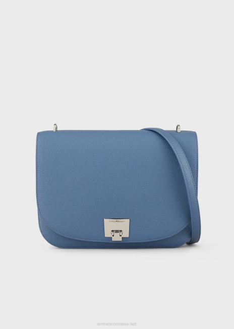 femei R802G616 geantă de umăr cu clapă cu imprimeu căprior Armani albastru