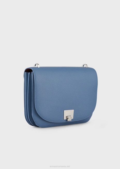 femei R802G616 geantă de umăr cu clapă cu imprimeu căprior Armani albastru