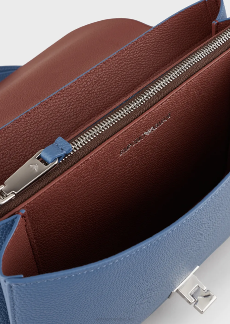 femei R802G616 geantă de umăr cu clapă cu imprimeu căprior Armani albastru