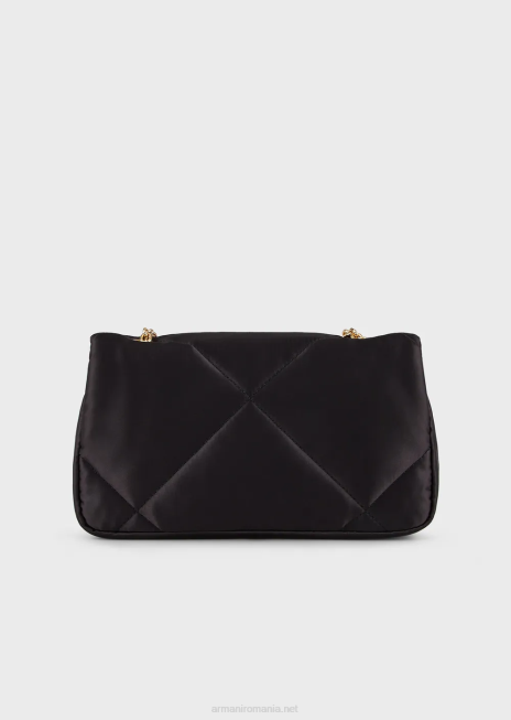 femei R802G620 geantă clutch matlasată din satin cu curea de umăr Armani două tone