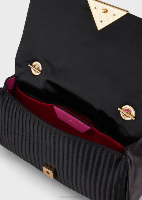 femei R802G620 geantă clutch matlasată din satin cu curea de umăr Armani două tone