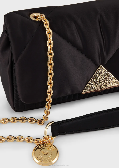 femei R802G620 geantă clutch matlasată din satin cu curea de umăr Armani două tone