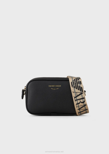 femei R802G625 carcasă pentru cameră cu imprimeu de căprioare cu curea de umăr Armani negru