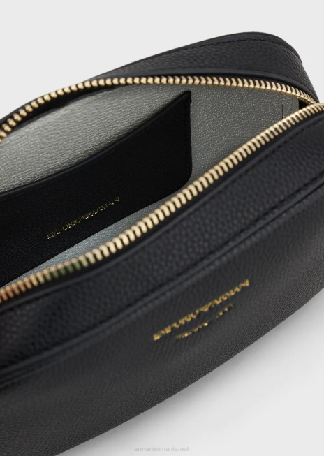 femei R802G625 carcasă pentru cameră cu imprimeu de căprioare cu curea de umăr Armani negru