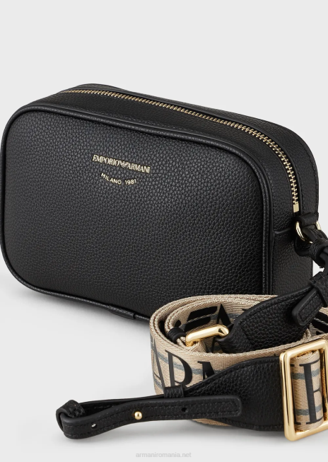 femei R802G625 carcasă pentru cameră cu imprimeu de căprioare cu curea de umăr Armani negru