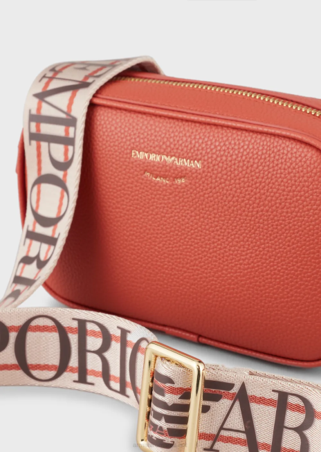 femei R802G627 carcasă pentru cameră cu imprimeu de căprioare cu curea de umăr Armani maro