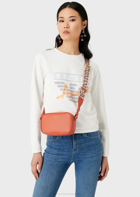 femei R802G627 carcasă pentru cameră cu imprimeu de căprioare cu curea de umăr Armani maro