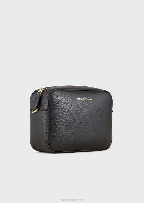 femei R802G629 husă pentru cameră cu finisaj din piele palmellato cu curea de umăr Armani logo negru