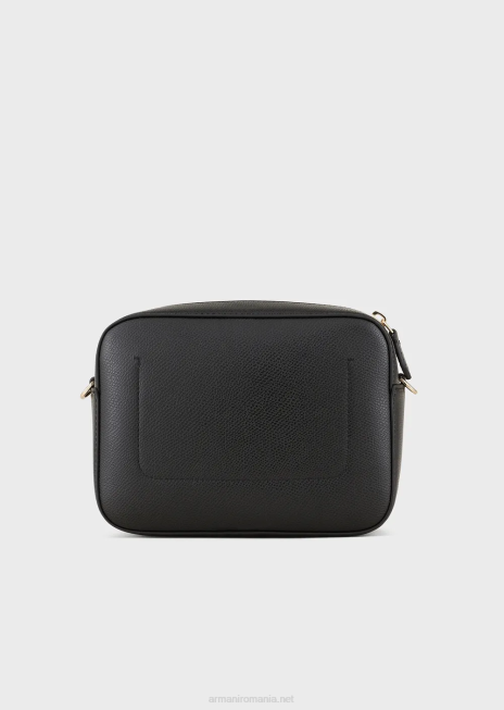 femei R802G629 husă pentru cameră cu finisaj din piele palmellato cu curea de umăr Armani logo negru