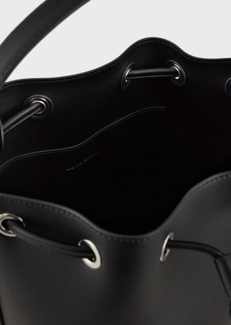 femei R802G740 geantă găleată cu curea de umăr Armani negru