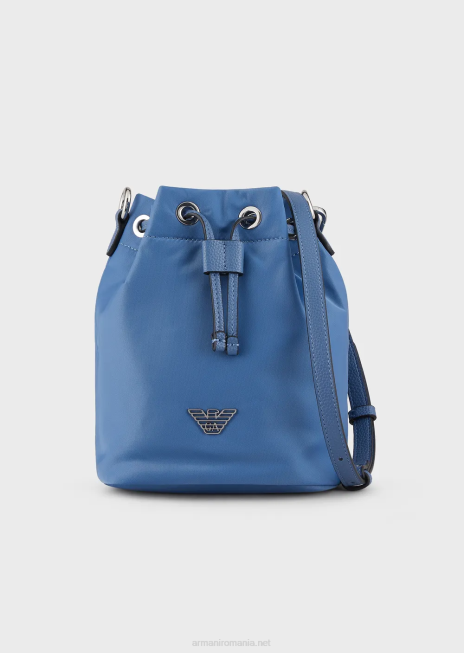 femei R802G741 geantă găleată din nailon reciclat, travel essentials Armani azur