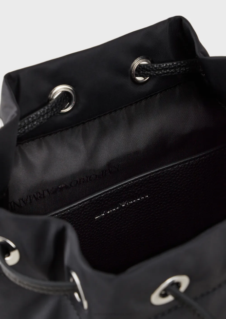 femei R802G742 geantă găleată din nailon reciclat, travel essentials Armani negru