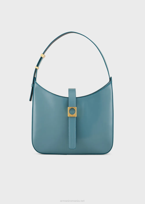 femei R802G743 geantă hobo din piele periată Armani petrol
