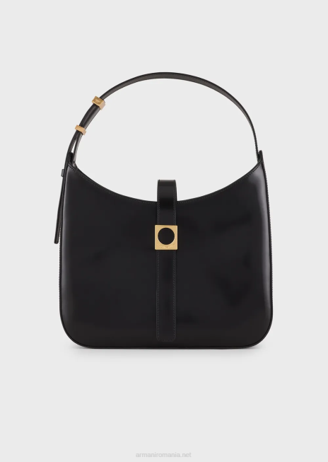 femei R802G744 geantă hobo din piele periată Armani negru