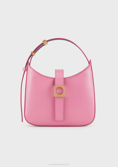 femei R802G635 geantă hobo din piele periată cu curea Armani roz