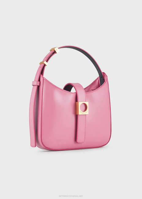 femei R802G635 geantă hobo din piele periată cu curea Armani roz