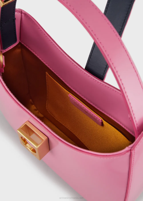 femei R802G635 geantă hobo din piele periată cu curea Armani roz