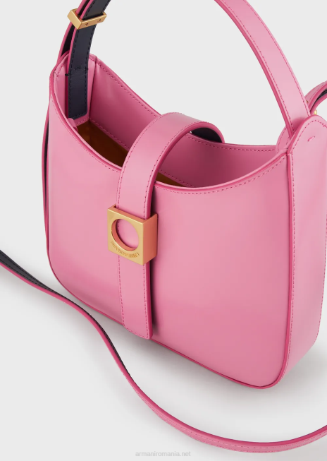 femei R802G635 geantă hobo din piele periată cu curea Armani roz