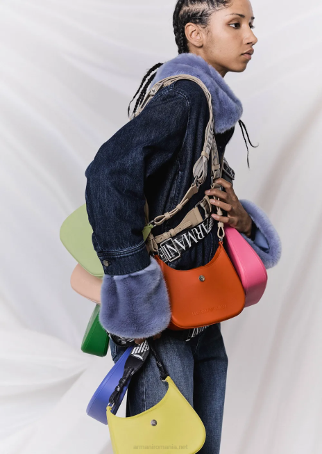 femei R802G646 geanta de umar din pvc reciclat Armani albastru electric